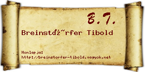 Breinstörfer Tibold névjegykártya